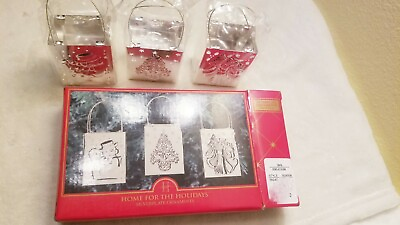 Home For The Holidays Set of 3 Silver Plated Ornaments Gift Present Bag pls read $20.00