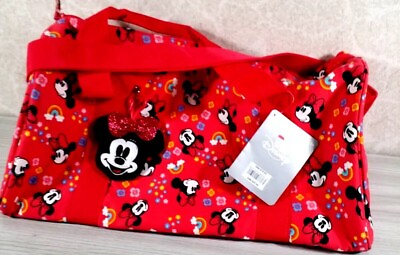 #ad Disney Minnie Mouse Ballet Bag Girls Dance Duffel Weekender Red Tote NWT