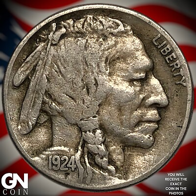 #ad 1924 S Buffalo Nickel Y0743