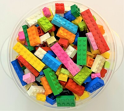 #ad 50 LEGO Basic Bricks 2x2 2x3 2x4 Bulk Lot Mix Colors Large Big Buy 4 Get 1 FREE