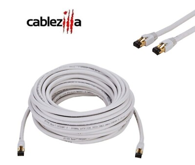 #ad Cat8 SFTP High Speed Ethernet Patch Cord LAN Wire 0.5FT 75 FT White Multi Lot