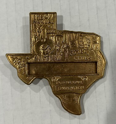 #ad Vintage Texas Pin Badge 18th Annual Variety Clubs International Convention Brass