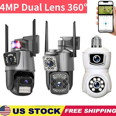 #ad Dual Lens HD 1080P WiFi IP Camera Wireless Outdoor CCTV PTZ Home Security IR Cam