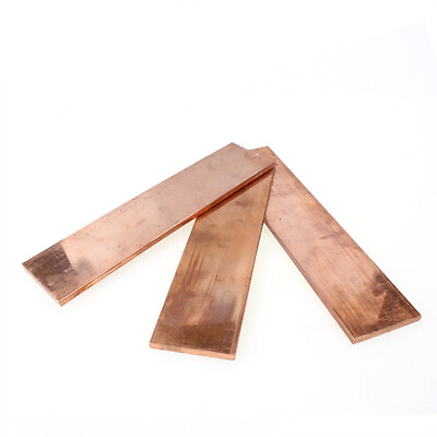 #ad 1pcs Pure Copper Bar Copper Plate C11000 Cu ETP Cu Metal Flat Bar Select Size