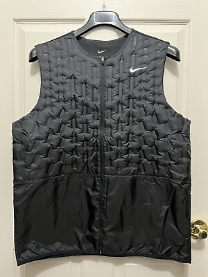 #ad Nike Therma FIT Repel Full Zip Down Golf Vest Black Men#x27;s Size XL DX6078 010 NEW