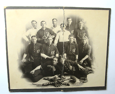 #ad 1906 Large Photo of Altona PA Professional Baseball Team Bats Hats Gloves RARE
