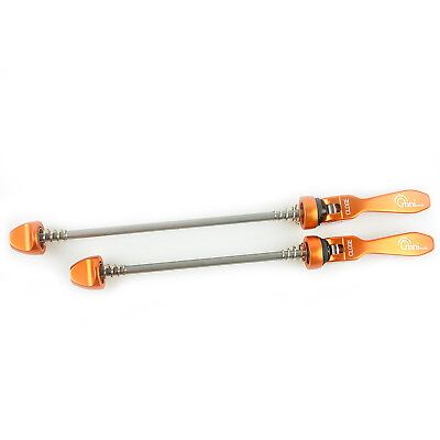 #ad OMNI Racer Quick Release Road Mountain Bicycle Wheel Skewers Stainless: ORANGE