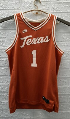 #ad New Nike Team Elite Basketball University Texas Longhorns Jersey #1 Size Large