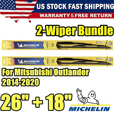 #ad For Michelin Wiper Blades Set for 2014 2020 Direct Pair Mitsubishi Outlander