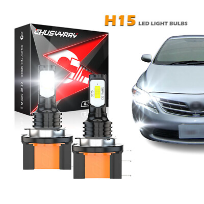 #ad 2PCS H15 Led Headlight Bulb Canbus Error Free High Beam DRL CSP 120W LD2261