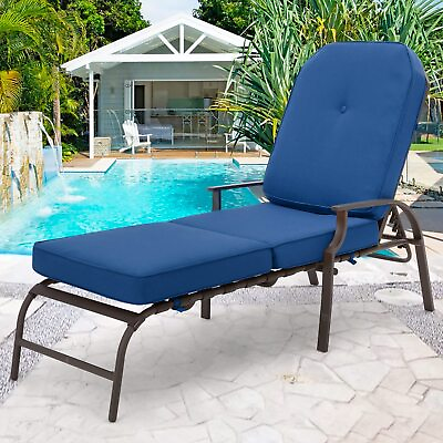 #ad #ad Patio Chaise Lounge Chair with 5 Position Adjustable Backrest for Beach Yard