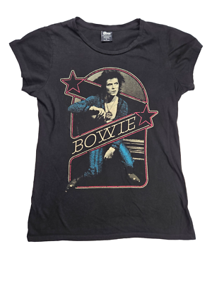 #ad David Bowie Womens Ziggy Stardust Glam Pop Rock T Shirt Size Large