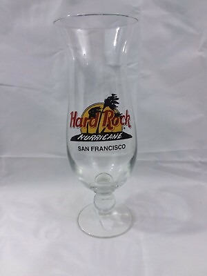 #ad Pre owned Hard Rock Cafe Hurricane Tall Cocktail Glass San Francisco