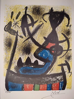 #ad COA Joan Miro Painting Print Poster Wall Art Signed amp; Numbered