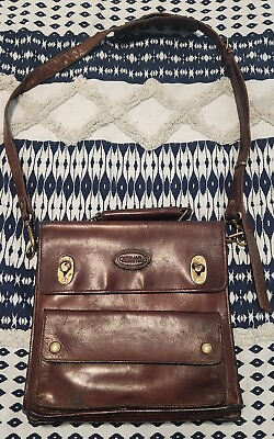 #ad Vintage Overland Outfitters Leather Messenger Bag Satchel Crossbody