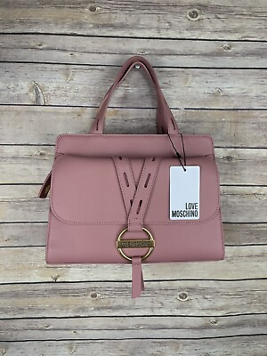#ad Love Moschino Pink Love Mauve Leather Purse NWT Borsa PU Rosa Curo Shoulder Bag