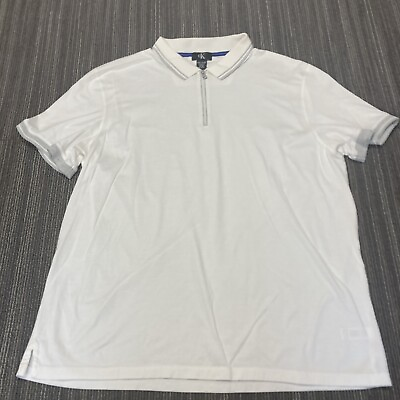 #ad Calvin Klein Polo Shirt Womens 2XL XXL White Golf 1 4 Zip Logo Active Top