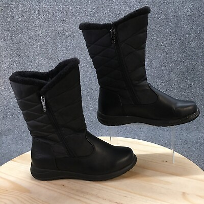 #ad Totes Boots Womens 11 M Jazzy Winter Snow Black Faux Leather Mid Calf Comfort