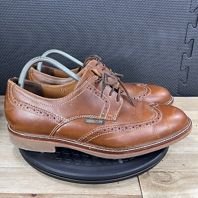 #ad Mephisto Shoes Waldo Mens 11 Brown Leather Wingtip Oxfords Dress Casual