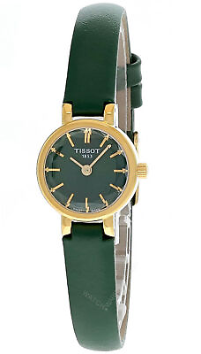 #ad TISSOT Lovely Round 19.5MM SS Green Leather Women#x27;s Watch T140.009.36.091.00