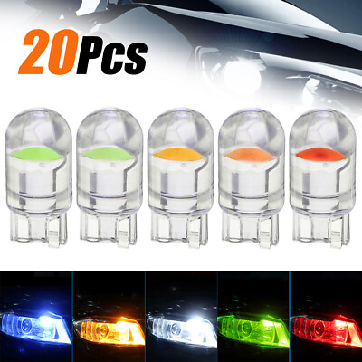 #ad 20pcs T10 LED COB W5W 168 194 Car Wedge Interior Light Dome Reading Lamp Bulbs