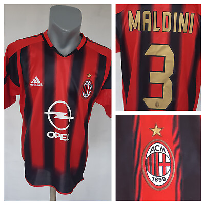 #ad AC Milan 2004 2005 Home Jersey #3 Maldini Adidas Shirt Size S Football Retro