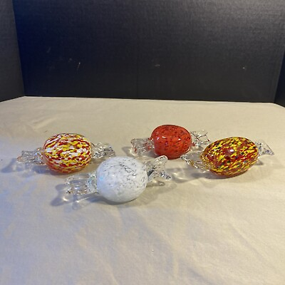 #ad Lot Of 4 4.5” Very Cool Hard Candy Wrapped Paperweights No Chips