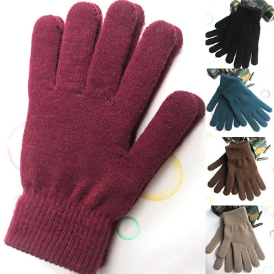 #ad Multicolor Women Girls Winter Warmer Knit Knitted Casual Gloves Stretch One Size