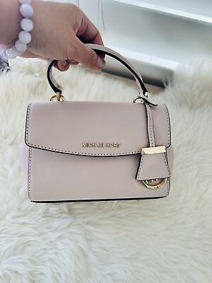 #ad NWT Michael Kors Mini Ava Extra Small Saffiano Leather Crossbody Bag Soft Pink