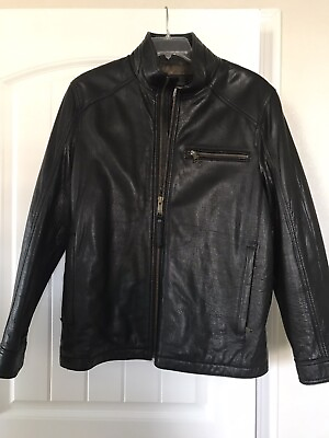 #ad Marc New York Men’s Black Leather Jacket NWOT Large