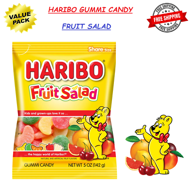 #ad HARIBO Gummi Candy Delicious Fruit Salad 5 Ounce Bags Pack of 12 On Sale