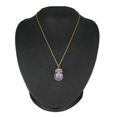 #ad HSN Roberto by RFM Purple Stone Scroll Design Pendant Chain Necklace $339