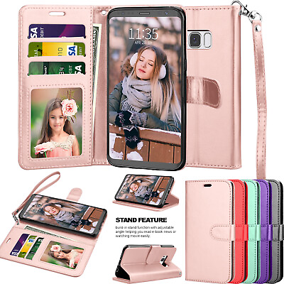 #ad For Samsung Galaxy S8 S8 Plus Leather Wallet Case Flip Slim Phone Cases Cover
