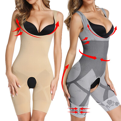 #ad Women Waist Trainer Bodysuit Tummy Control Full Body Shaper Slimming Shapewear