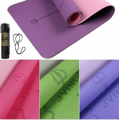 JVINI Certified Eco Friendly *Double Thick 6mm* Non Slip Yoga Mat w Extra Bag $12.95
