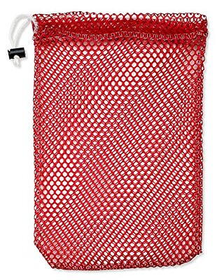 #ad Mesh Stuff Bag Durable Mesh Bag with Sliding Drawstring Cord 7quot; x 10quot; Red