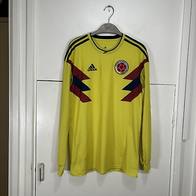 #ad Adidas Colombia Football Home Shirt 2018 World Cup Long Sleeve Size Medium