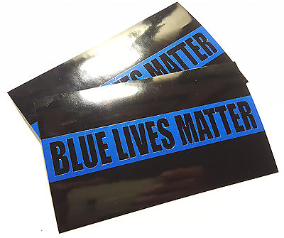 #ad 3quot;x5quot; BLUE LIVES MATTER Thin Blue Line Reflective Vinyl Decal Sticker Police