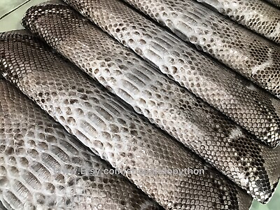 #ad Genuine Python Leather Exotic Snake Skin Gray SnakeSkin Gray Python Leather
