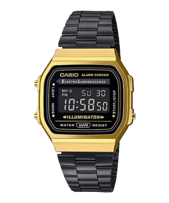Casio Vintage A168WEGB Digital Metal Gold Black Watch A168WEGB 1B