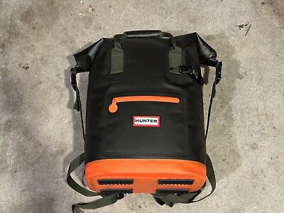#ad Hunter Target Roll Top Cooler Backpack Olive Green amp; Orange 20th Anniversary
