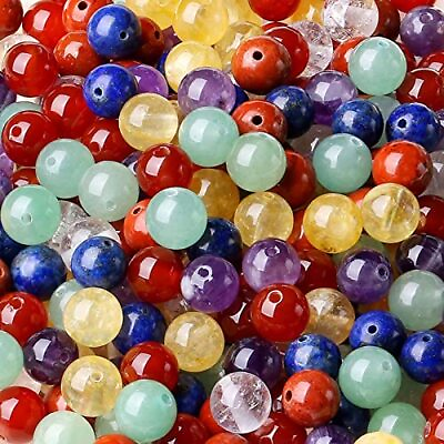 #ad 7 Chakras 8mm Natural Colorful Stone Beads Round Loose Gemstone Stone Beads f...