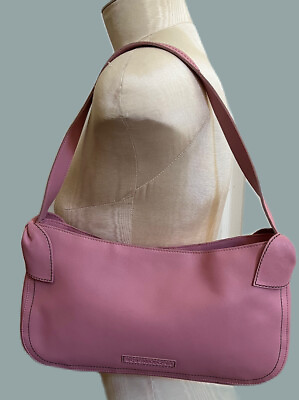 #ad BCBG MAXAZARIA Dusty Pink NAPPA Leather Bow Shoulder Handbag Bag Tote NEW