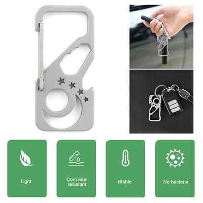 #ad Multi Function Stainless Steel Carabiner Key Chain Clip Hook Buckle Key Ring US