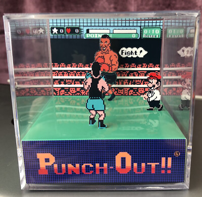 #ad Punch Out Nes Mike Tyson 3D Cube Handmade Diorama Shadowbox Fan Art Room Decor