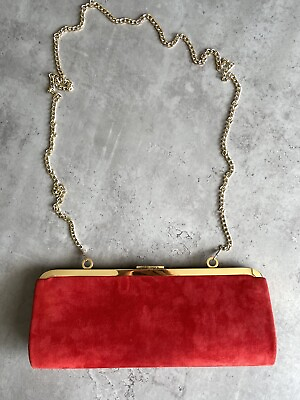 Balmain X Hamp;M Evening Purse Red Clutch Handbag $115.00