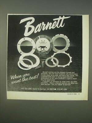 #ad 1989 Barnett Clutches Ad When you want the best