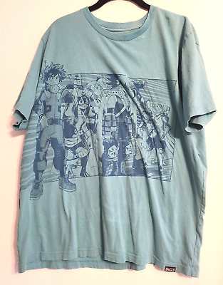 #ad Uniqlo Hunter x Hunter T shirt Shonen Jump Light Blue Teal Size XL