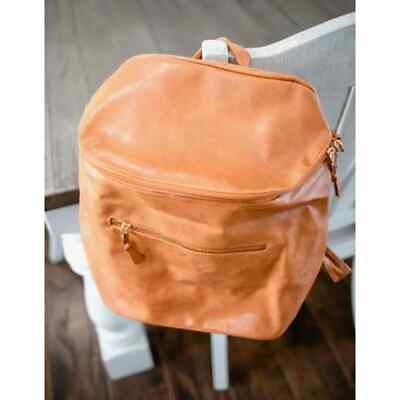 #ad Camel Brown Versatile Convertible Backpack Bag Purse Tote