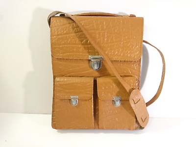 #ad Vintage Leather Briefcase Satchel Messenger Bag For Men Ideal For Laptop 1970s